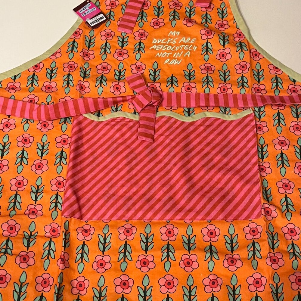 My Ducks Are Definitely Not in a Row Colorful Kitchen Apron NWT Cotton (x) - Picture 4 of 14